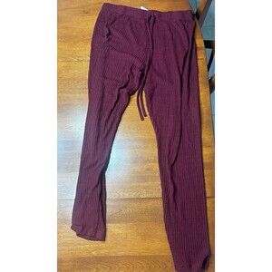 Burgundy Ribbed Sweatpants size Large